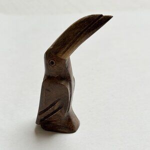 Hand Carved Wood Toucan Statue Sculpture Vintage Mini Figure Decor Gift